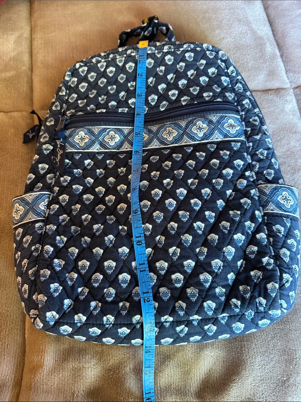Vera Bradley Nantucket Navy Quilted Backpack with Blue Accent Pouch - Picture 6 of 12